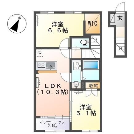 ソラーナ(2LDK/2階)の間取り写真