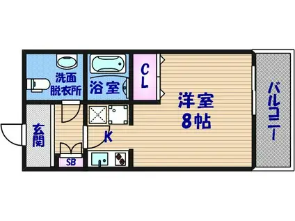 レグルス阿倍野(ワンルーム/3階)の間取り写真