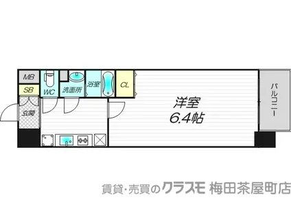 エスリード大阪ステーション(1K/7階)の間取り写真