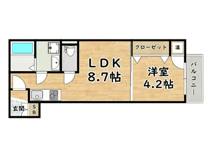 メゾンドF03(1LDK/1階)の間取り写真