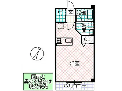 LIFE・STAGE A棟(ワンルーム/5階)の間取り写真