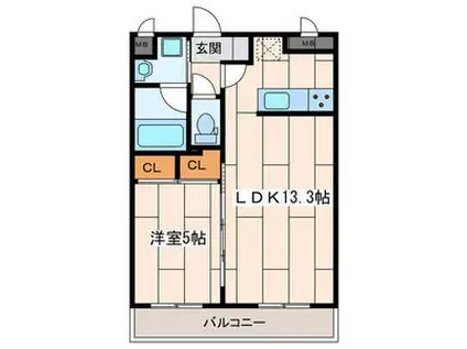 CASA DI LINO(1LDK/2階)の間取り写真