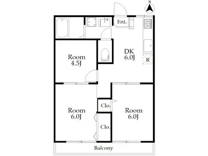 メゾンエスパリエ(2SDK/1階)の間取り写真