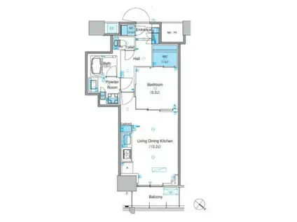 パークアクシス豊洲キャナル(1LDK/4階)の間取り写真