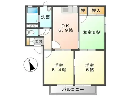 メゾン・ノリ(3DK/1階)の間取り写真