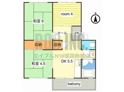 市川団地(3DK/3階)の間取り写真