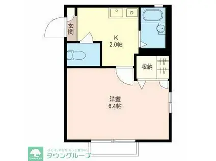 ホワイトコーポ日吉(1K/2階)の間取り写真