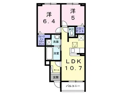 ブラウンヒルズ(2LDK/1階)の間取り写真