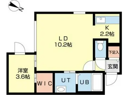 プログレス元町II(1LDK/2階)の間取り写真