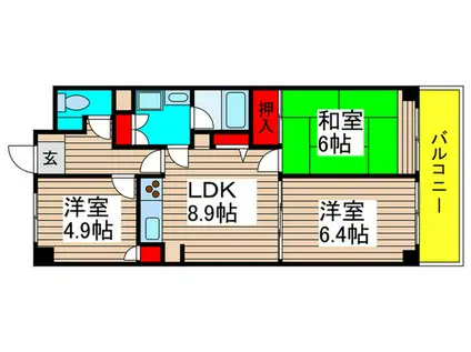 ライオンズM/S松戸二十世紀が丘(3LDK/5階)の間取り写真