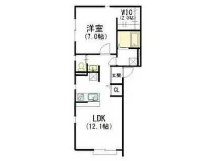 SUN-JI-HOUSE(1LDK/1階)の間取り写真