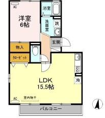 カトルセゾン(1LDK/3階)の間取り写真