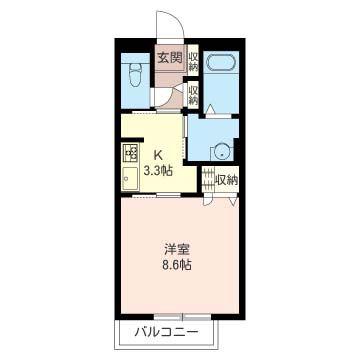 GS新川崎(1K/1階)の間取り写真