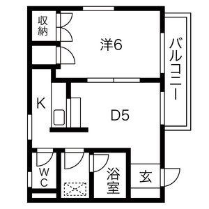 DUKE向台(1DK/3階)の間取り写真