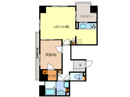 サンマンションアーツ山の手7番館(1LDK/5階)の間取り写真