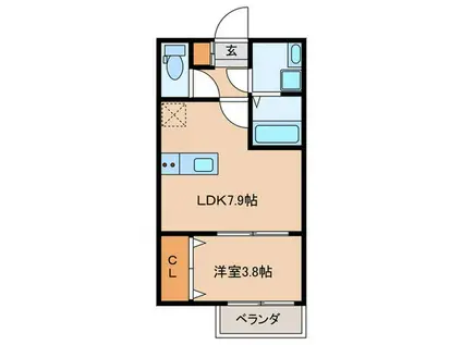 GRAND PALACE 六本松D(1LDK/2階)の間取り写真