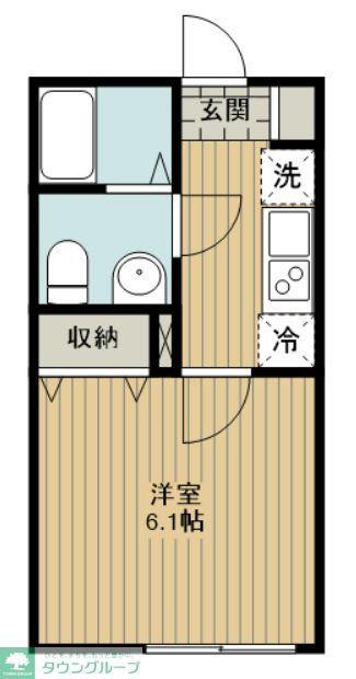 BEA 飯能(1K/3階)の間取り写真