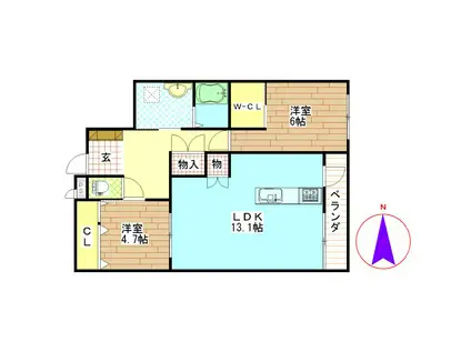 アルテマイスターREVE II(2LDK/4階)の間取り写真