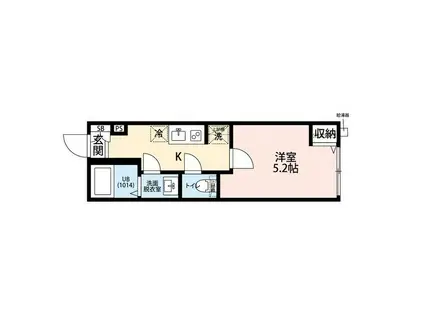 エクセラン立石II(1K/1階)の間取り写真