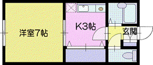 ハイツ愛里須(1K/2階)の間取り写真