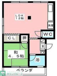 第一長縄ビル(1LDK/4階)の間取り写真