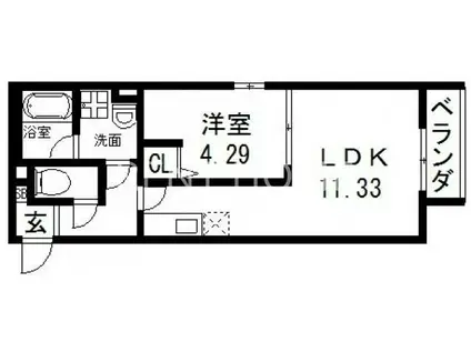 LUMO布施(1LDK/1階)の間取り写真