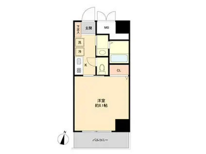 ISM金山(1K/8階)の間取り写真