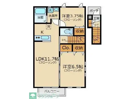 カーサフレスコ(2LDK/2階)の間取り写真