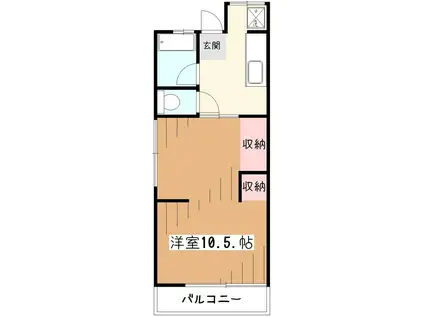 シティハイム東和(1K/2階)の間取り写真