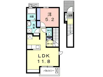 ＪＲ仙石線 陸前高砂駅 バス乗車時間：16分 最寄りバス停で下車 徒歩4分 2階建 築5年(1LDK/2階)の間取り写真