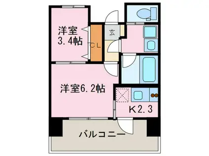 REGALO空港通(2K/10階)の間取り写真