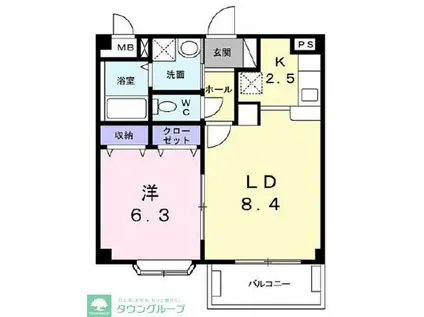 ベル・ソレイユA(1LDK/1階)の間取り写真