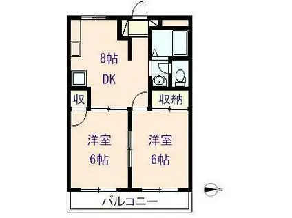 サンフォレスタ(2DK/3階)の間取り写真