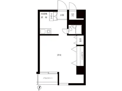 セザール東中野(ワンルーム/5階)の間取り写真