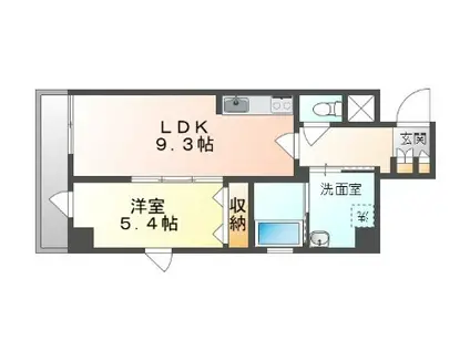 フェリスメゾン嘉真 MIHARA・LEBEN (1LDK/3階)の間取り写真