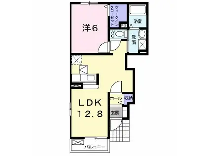 ブラウニー ガーデンII A(1LDK/1階)の間取り写真