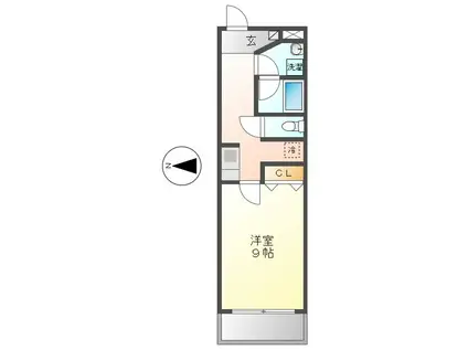 メイナンハイム(1K/3階)の間取り写真
