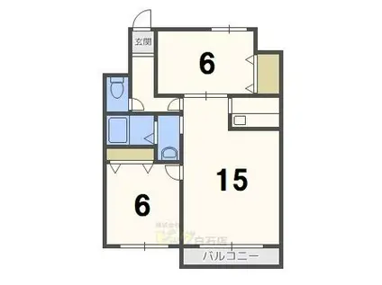 セントポーリアクラリス(2LDK/2階)の間取り写真