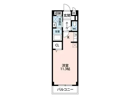 サンパティーク(ワンルーム/4階)の間取り写真