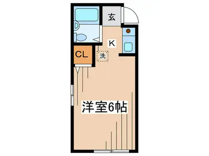 アークパレス狛江(1K/1階)の間取り写真