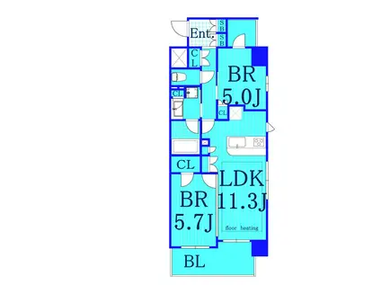プレシエ横浜石川町(2LDK/5階)の間取り写真