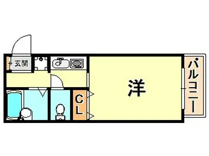 美野丘ハイツ(1K/1階)の間取り写真