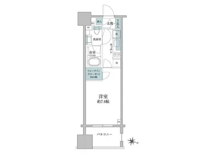 パークホームズ千代田淡路町(1K/3階)の間取り写真