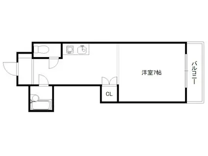 フレーヴァー深草II(1K/5階)の間取り写真