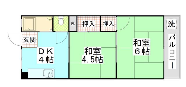 田中マンション(2K/3階)の間取り写真