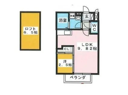 MASSIMO(1LDK/2階)の間取り写真