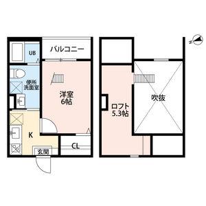 SWEET STREETスウィートストリート(1K/2階)の間取り写真