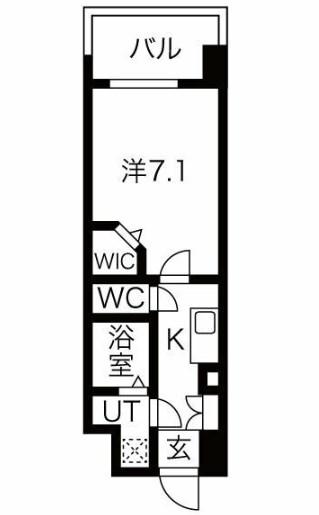 ミラージュパレス難波幸町(1K/3階)の間取り写真