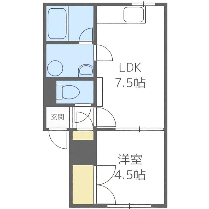 SKY26(1DK/1階)の間取り写真