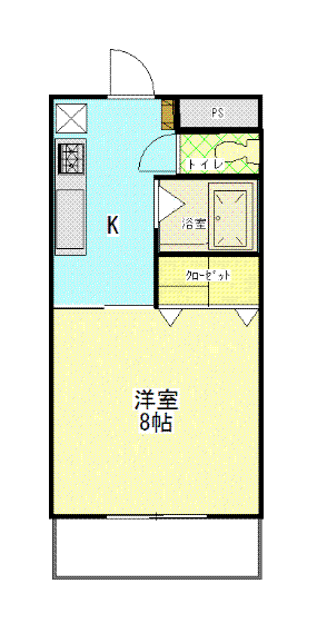ベルメゾン山田I(1K/1階)の間取り写真